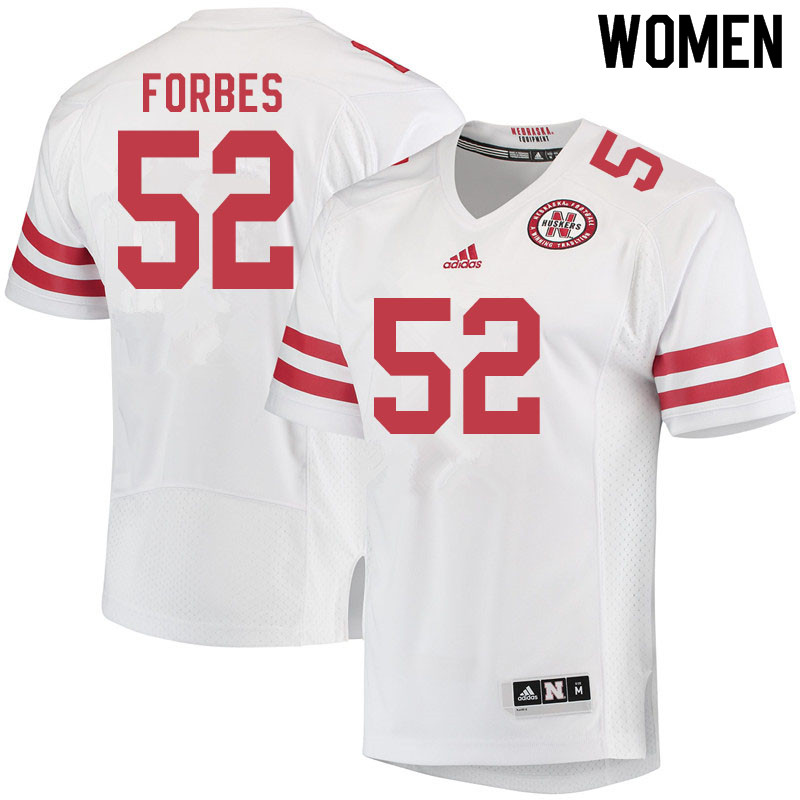 Women #52 AJ Forbes Nebraska Cornhuskers College Football Jerseys Sale-White